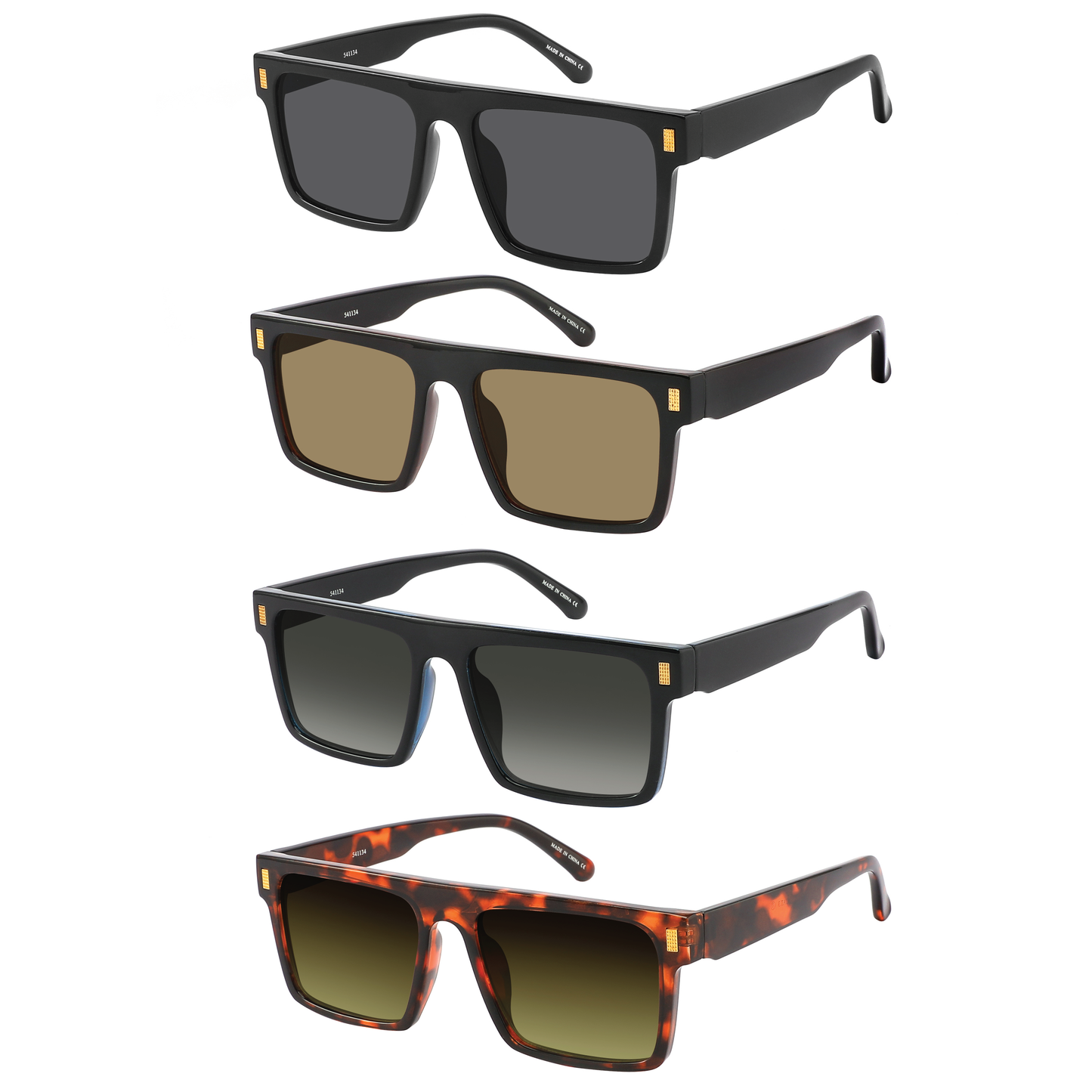 CLASSIC SQUARE UNISEX SUNGLASSES WHOLESALE 541134-FLSD