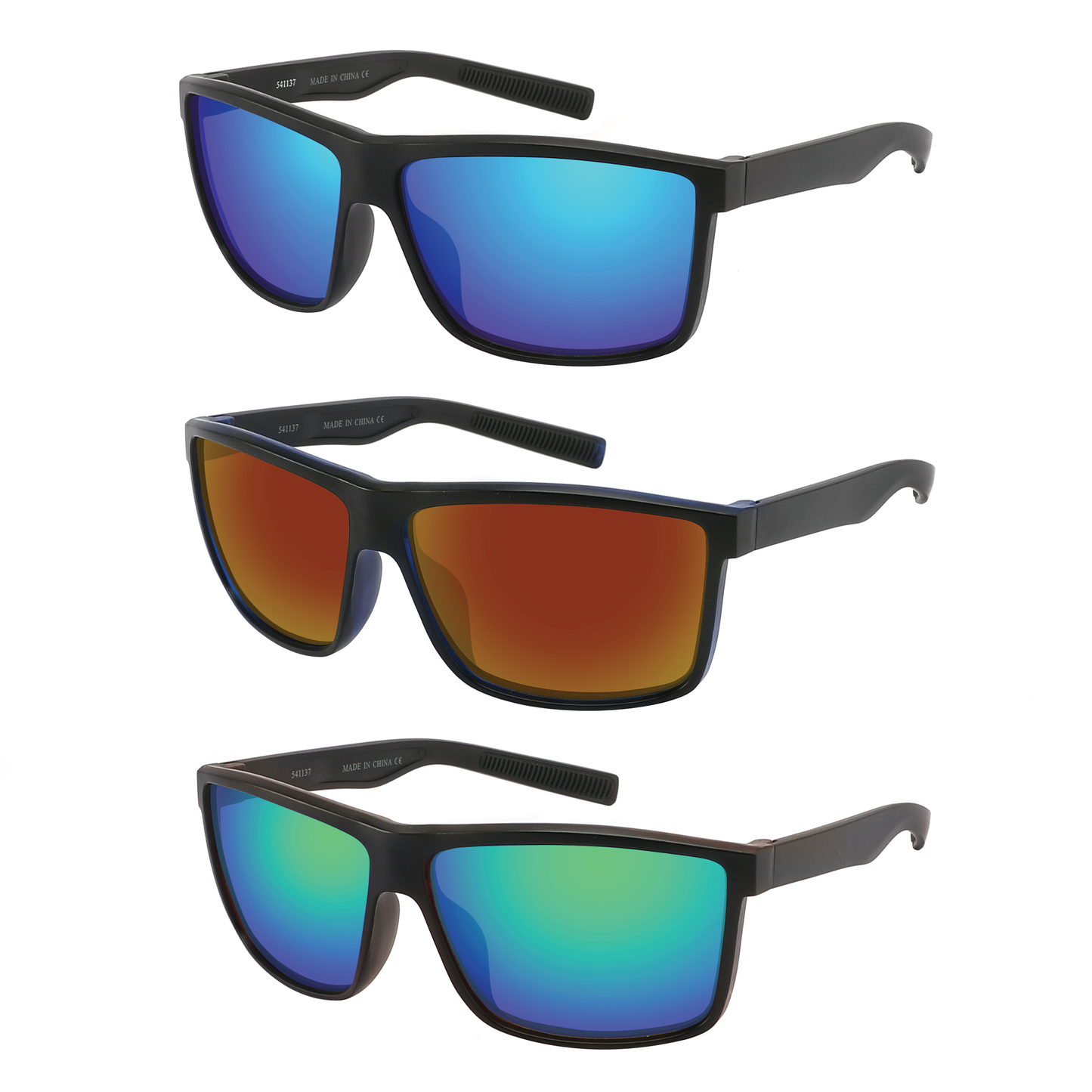 MEN SPORT WRAP SQUARE / RECTANGULAR SUNGLASS 541137-REV