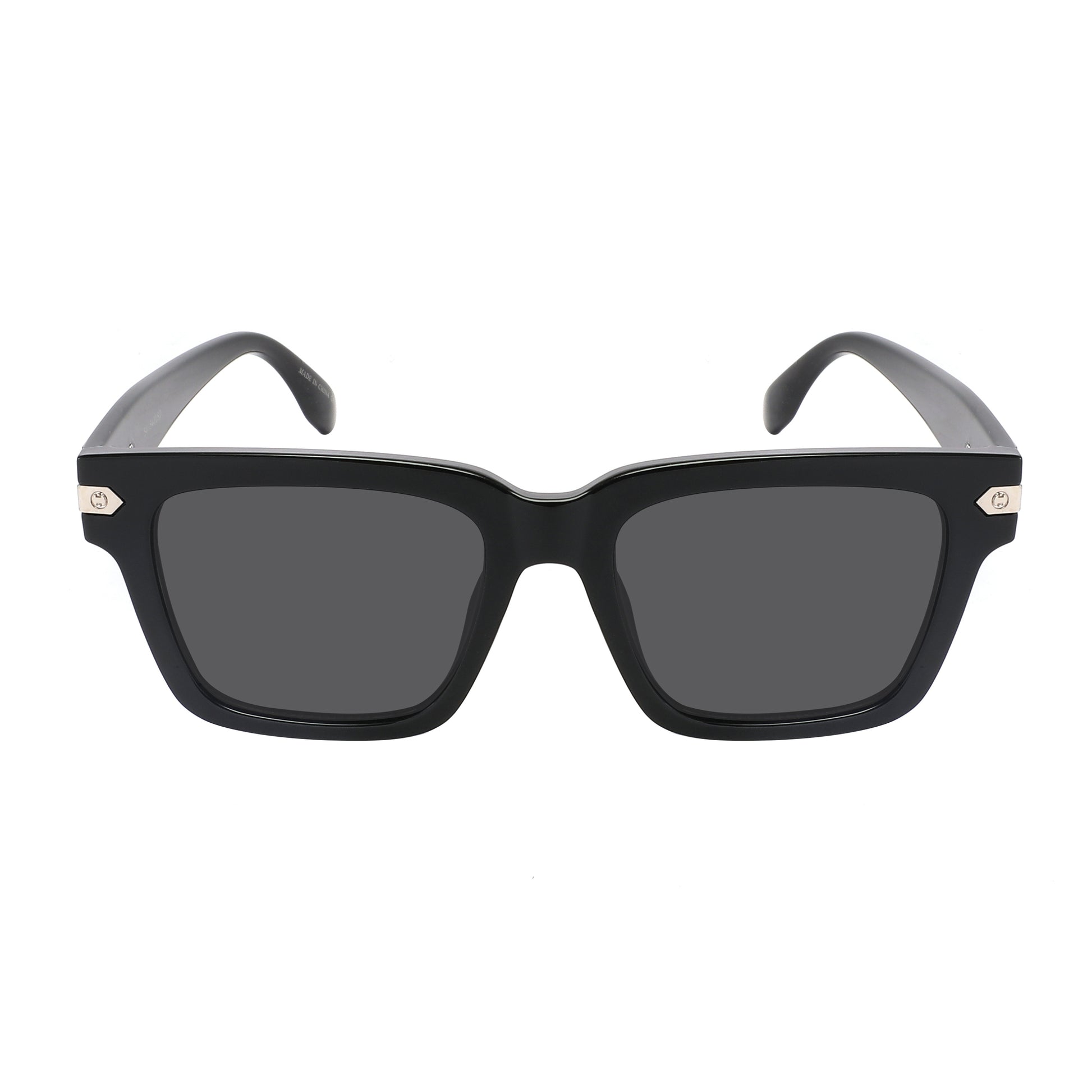 Beyond Classic Timeless unisex horned rim sunglasses blend iconic style with modern durability. 
Black glossy frame, and smoke polycarbonate lenses.
