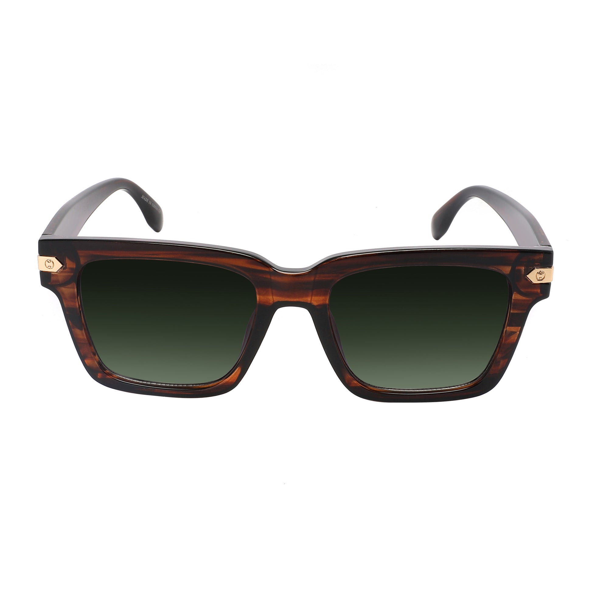 Beyond Classic Timeless unisex horned rim sunglasses blend iconic style with modern durability. 
Bull Horn glossy frame, and green gradient polycarbonate lenses.