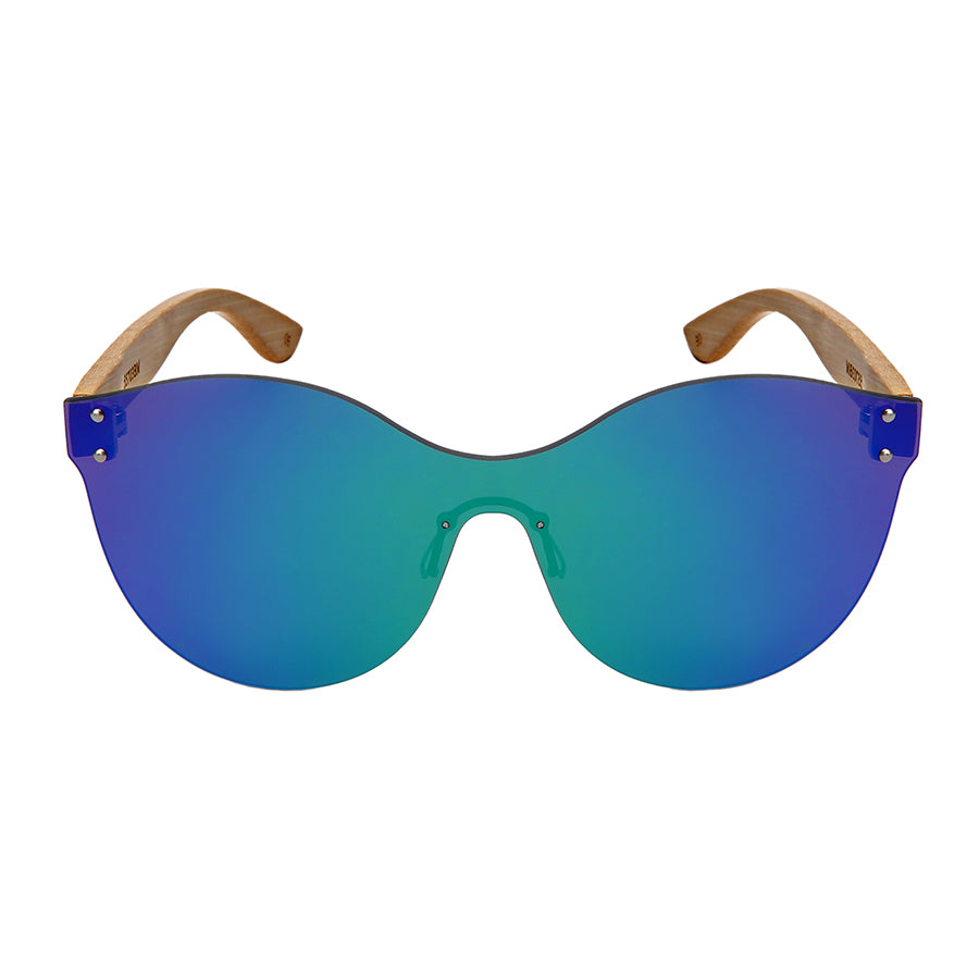 GEOMETRIC BAMBOO WOMEN BULK SUNGLASSES 55703BMZ-FLREV