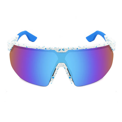 HALF FRAME SPORTS SHIELD UNISEX SUNGLASSES WHOLESALE 55709PD/REV