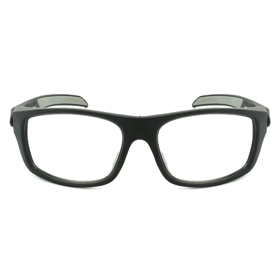 Black eyeglasses on a white background