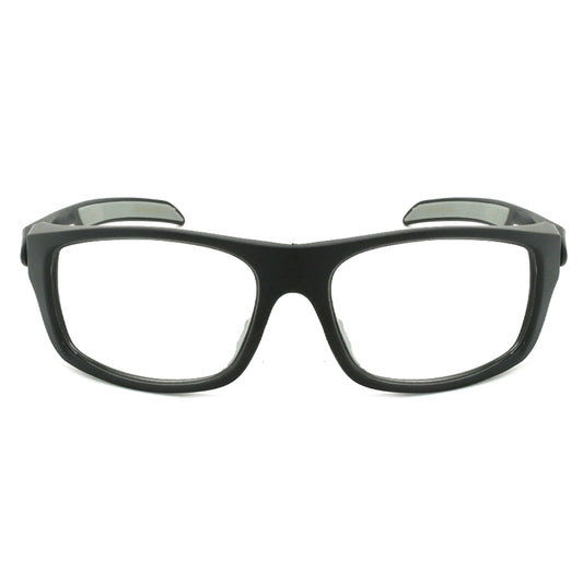 Black eyeglasses on a white background