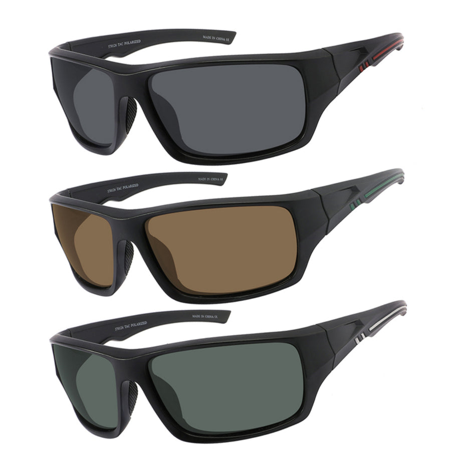 POLARIZED SQUARE WRAP MEN BULK SUNGLASSES 570126-P | TAC | UV400