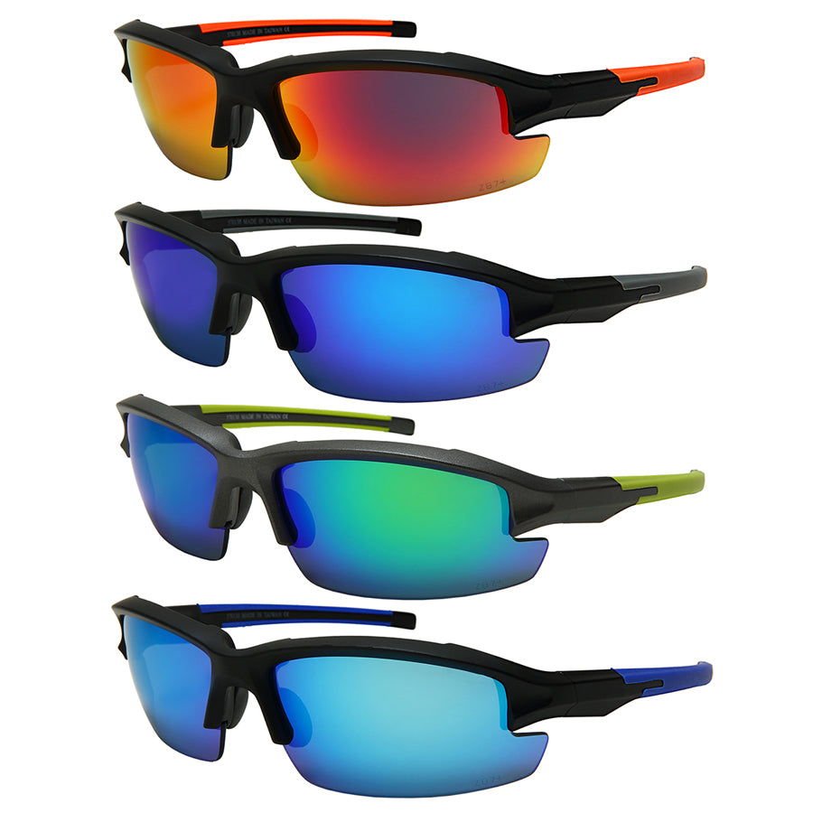 SAFETY Z87 SPORT WRAPS UNISEX WHOLESALE SUNGLASSES 570130MMT/REV