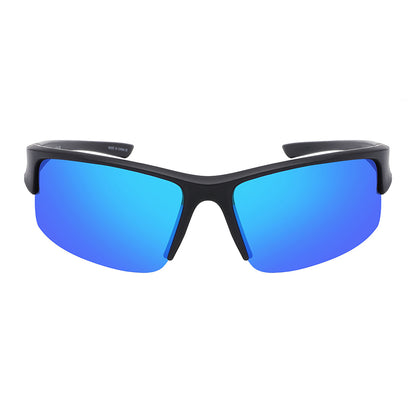 HALF FRAME UNISEX COLOR MIRROR SPORTS SUNGLASSES WHOLESALE 570138-REV