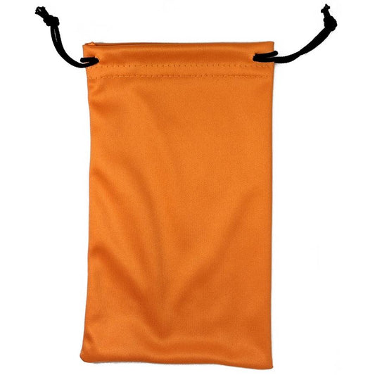 ORANGE MICROFIBER DRAWSTRING POUCH BULK WHOLESALE B04-OR