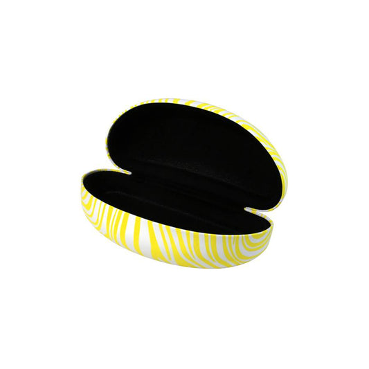 YELLOW ZEBRA PRINT CLAMSHELL SUNGLASSES HARD CASE BULK WHOLESALE B59-24ZB-YL