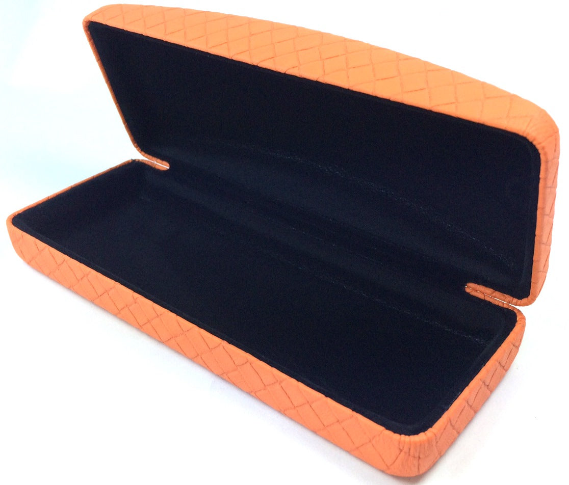 ORANGE WOVEN TEXTURED CLAMSHELL HARD CASE BULK WHOLESALE B82-19V-OR