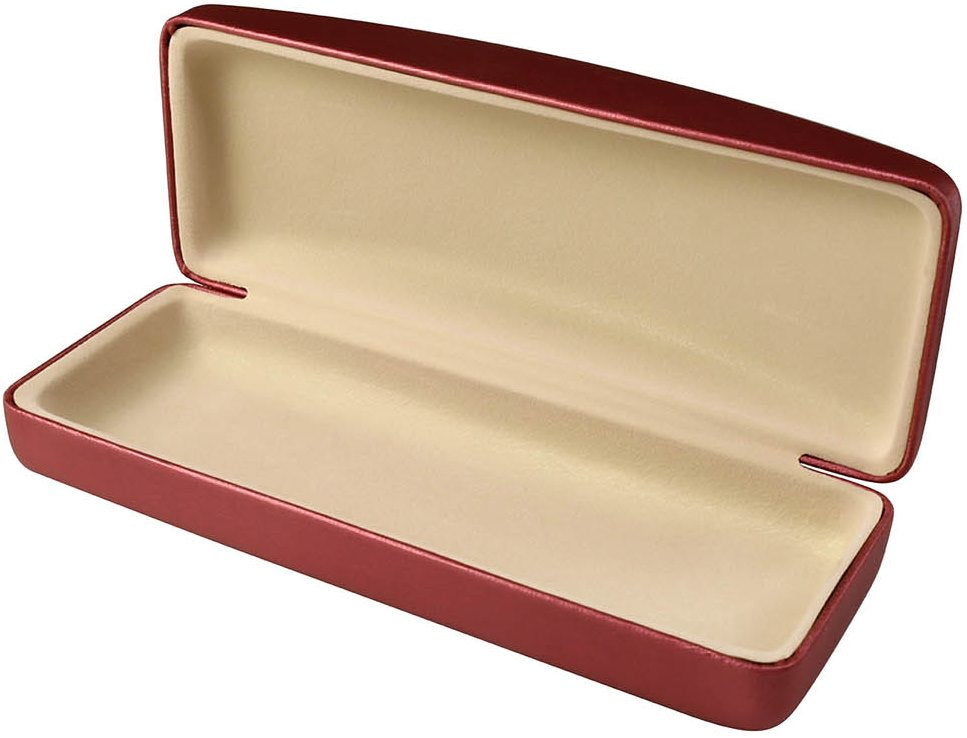 BURGUNDY SATIN TEXTURED CLAMSHELL HARD CASE BULK WHOLESALE B82-20-BGD