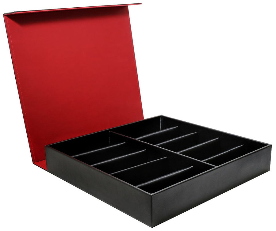 10 SLOT BLACK-RED SUNGLASS STORAGE CASE BULK WHOLESALE D-11BLKRED-10